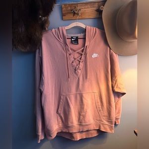 Nike Oversized Lace up hoodie pullover sweater / Size S